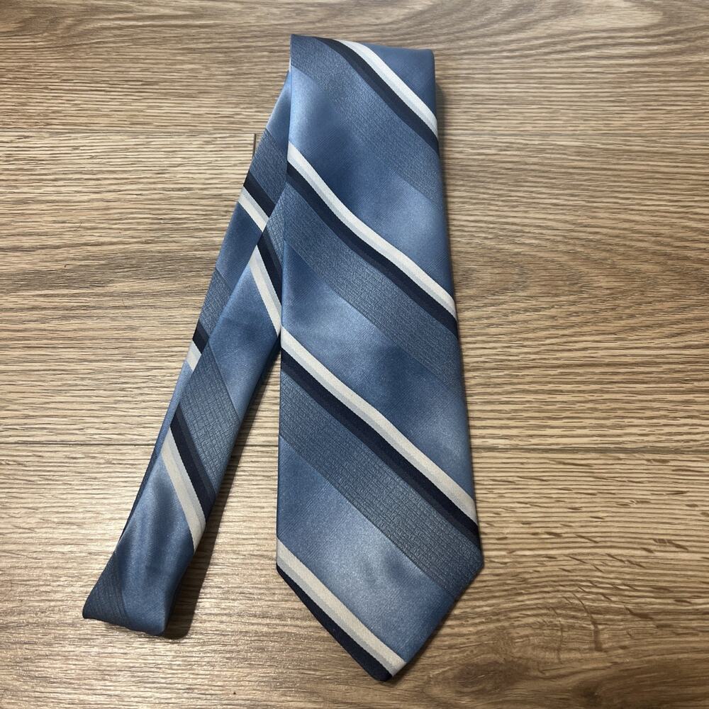 Puritan Special Edition Men’s Light Dark Blue Striped Tie Made In The USA (A11)